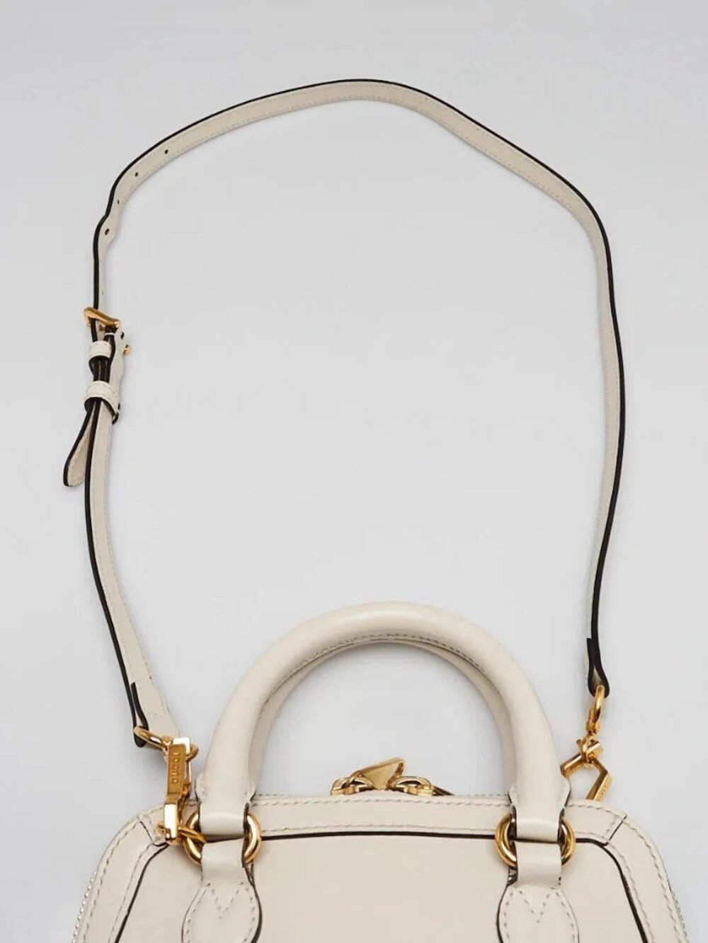 Gucci White Smooth Leather 1955 Horsebit Mini Bag - Picture 10 of 12